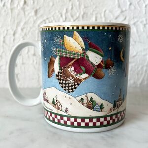 Debbie Mumm Snow Angel Village Mug Christmas Holiday Sakura Stoneware Cup